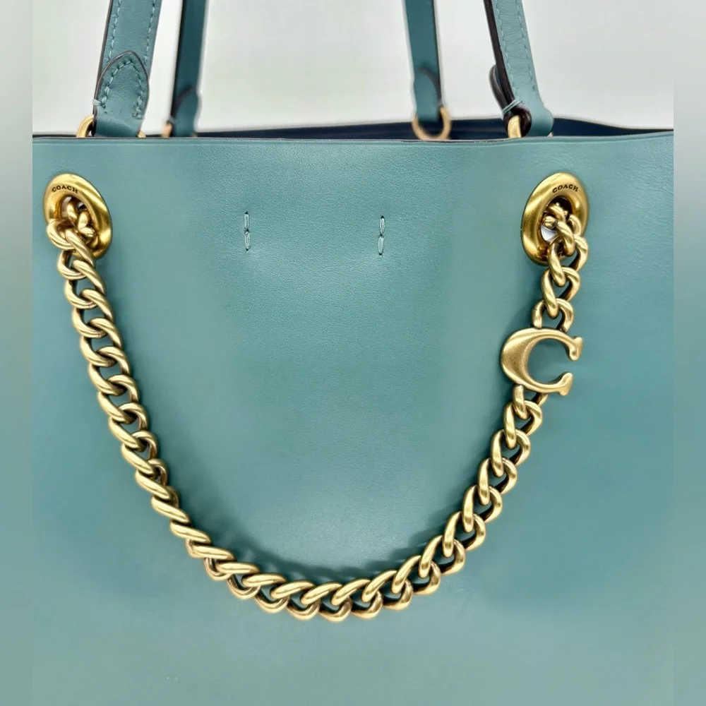 COACH Signature Curb Chain Central Tote In Marine 78218 - Picture 3 of 9